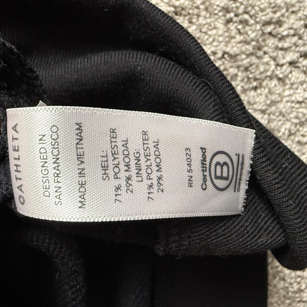 Athleta Hoodie Womens‎ Large Black Cropped Pullover Modal Blend Long Sleeve - Picture 3 of 7